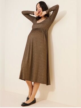 Hatch Maternity Phoebe Dress in Neutral - Size 3 (L/XL)